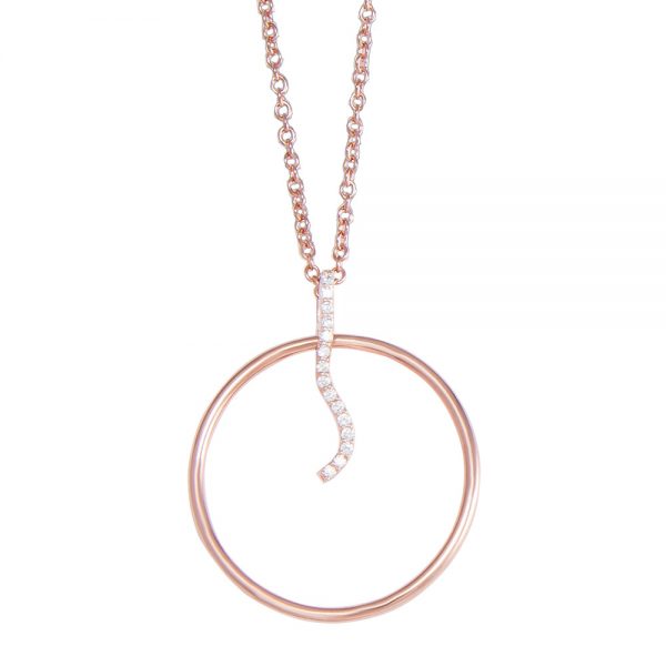 Rose Gold plated Silver Circle Necklace