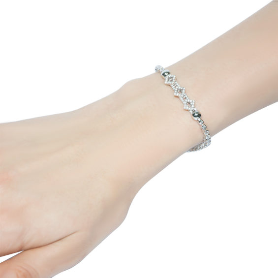 Silver Bracelet with Cubic Zirconia