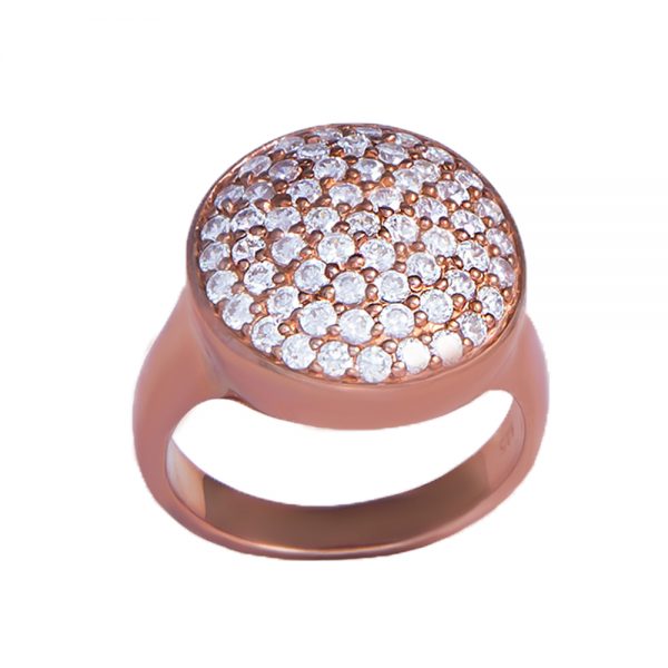 Cubic Zirconia Ring with Rose Gold Finish