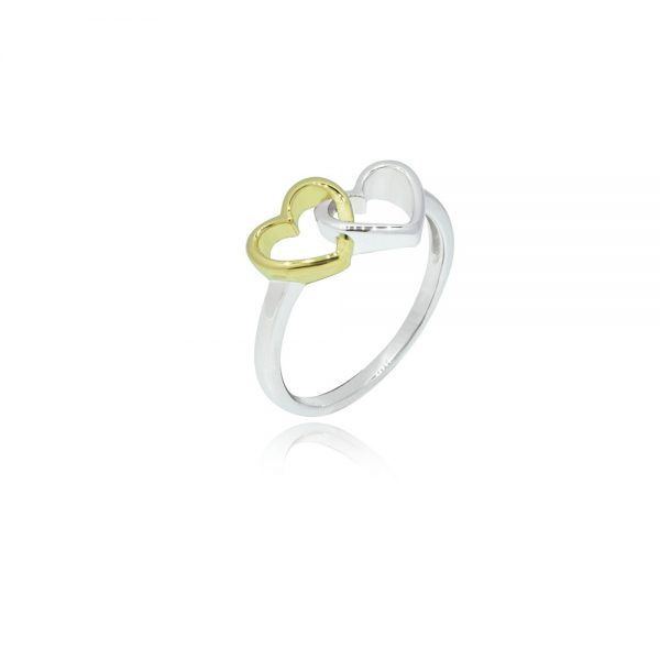 Yellow Gold Plated Intertwined Heart Ring