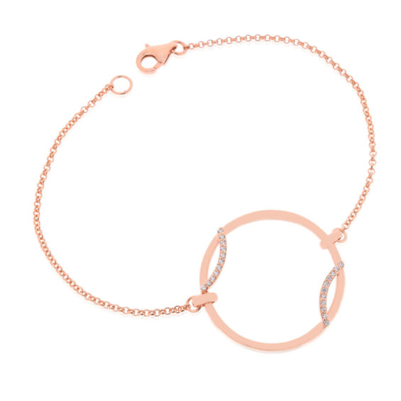 Rose Gold Plated Silver Bracelet with cubic zirconia