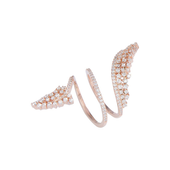 Rose Gold plated Silver Cubic Zirconia Ring
