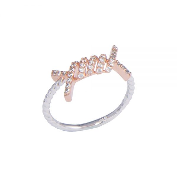 Rose Gold Plated Silver Cubic Zirconia Ring