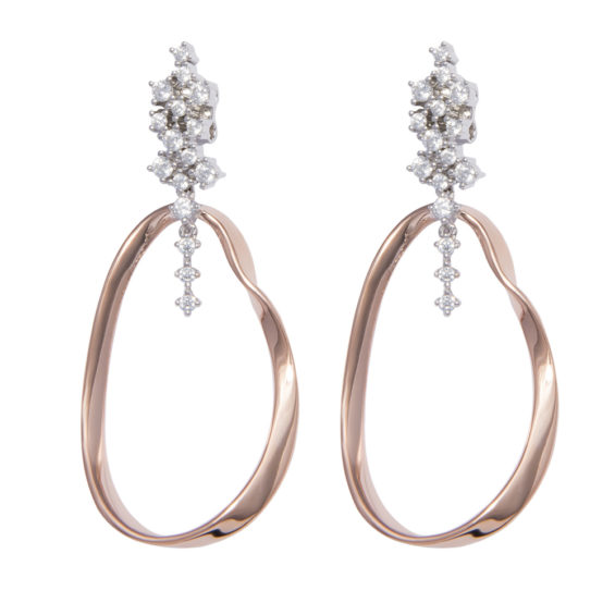 Rose Gold Plated Silver Drop Earrings