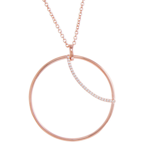Rose Gold plated Circle Pendant Necklace