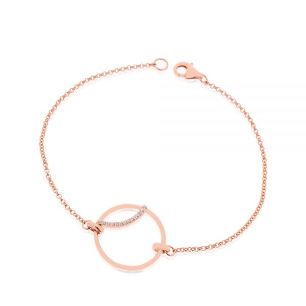 Rose Gold plated Silver Bracelet with cubic zirconia