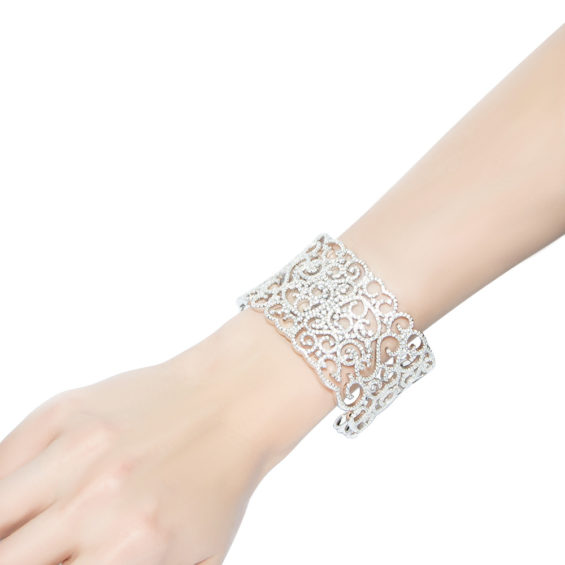 Filigree silver cuff bracelet