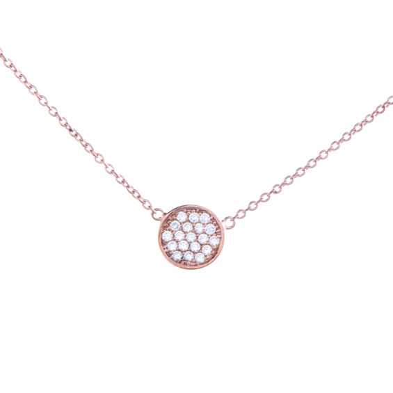 Cubic Zirconia Necklace with Rose Gold Finish