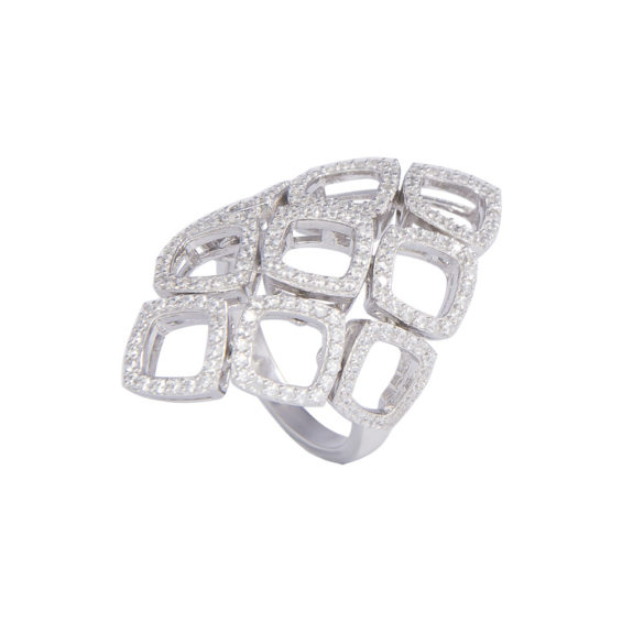 Flexible Silver Cubic Zirconia Ring