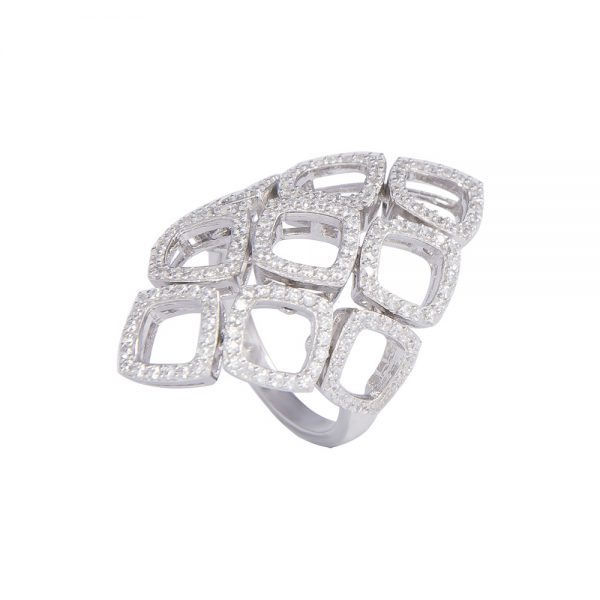 Flexible Silver Cubic Zirconia Ring