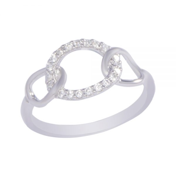 Silver Cubic Zirconia Looper Ring