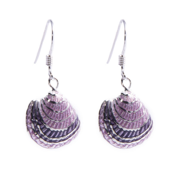 Lilac Seashell Earrings