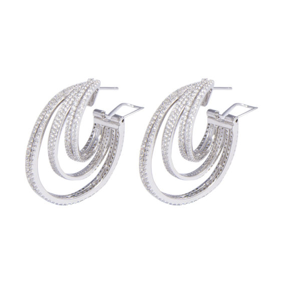 Silver coil earring