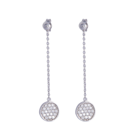 Silver Drop Earrings with Cubic Zirconia